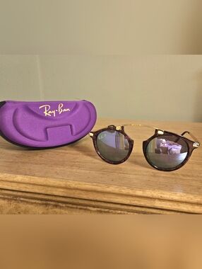 Ray-Ban Purple Tortoiseshell Round Sunglasses